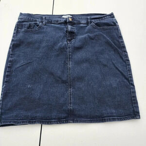 The Main Street Exchange Washed Black Denim Skirt Stretch Pencil Women's Sz 20